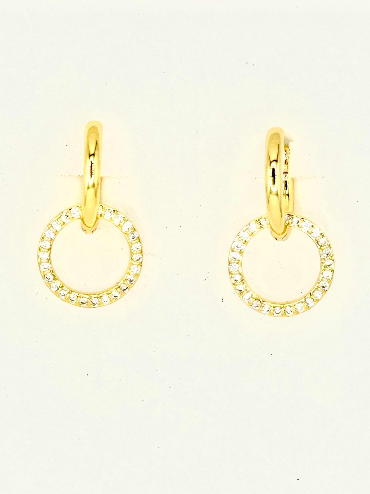 Aretes Arracada Zirconias Chapa de Oro