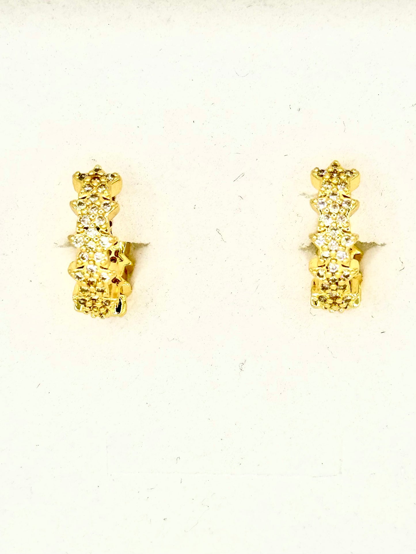 Aretes Arracada Estrellas Chapa de Oro