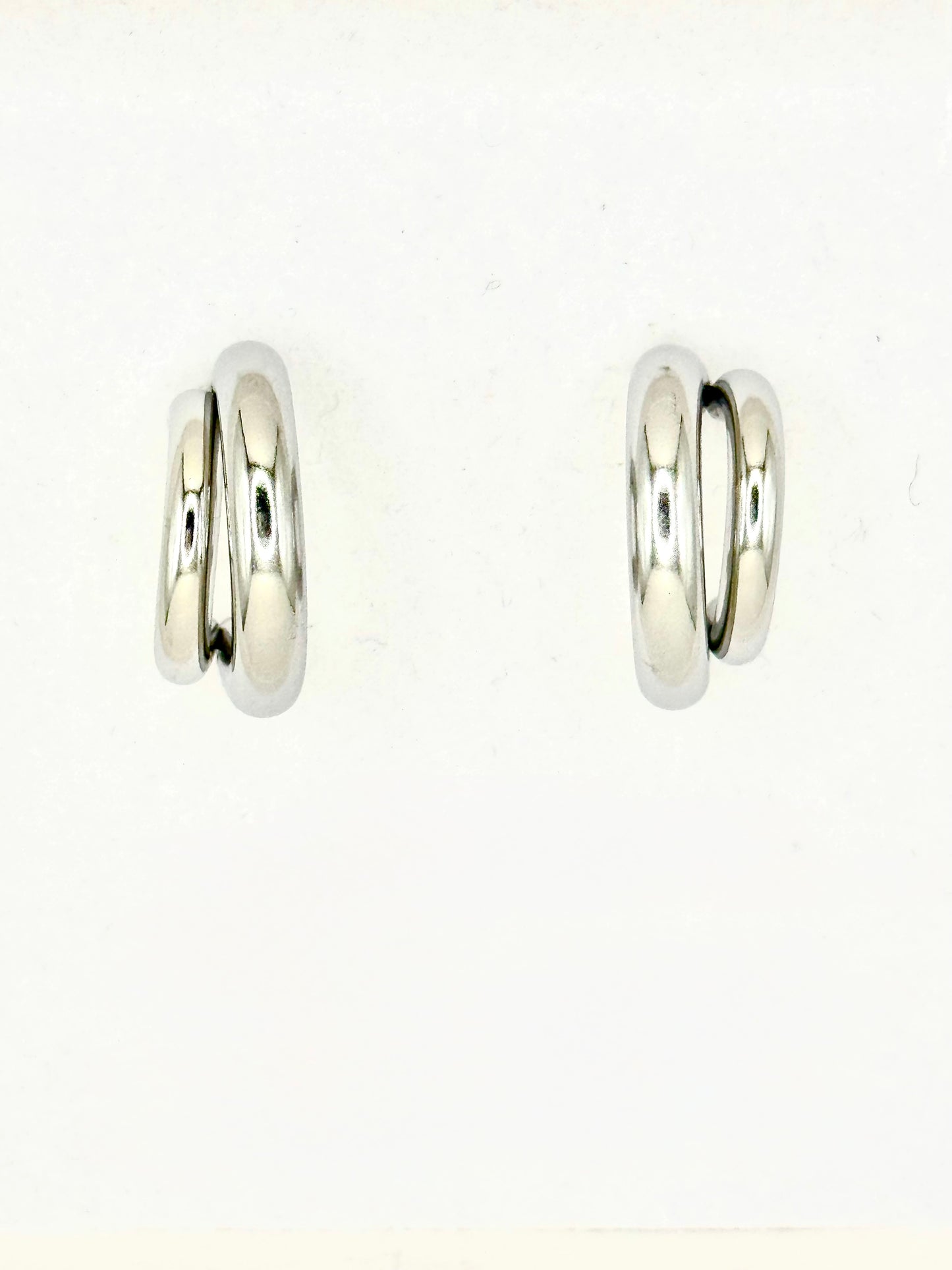 Double Silver Steel Earring