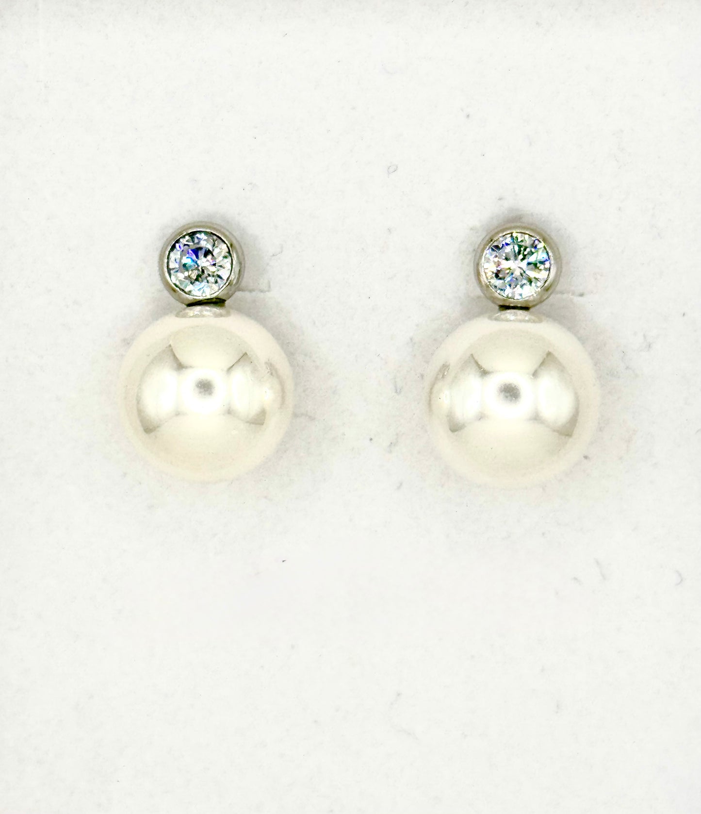 Pearl Crystal Earring Silver Steel