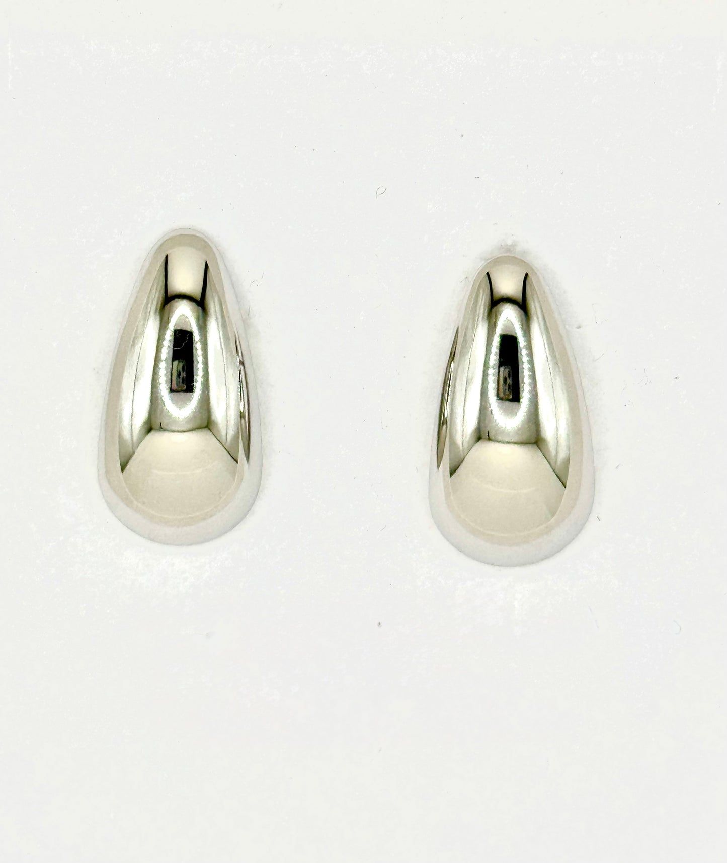 Silver Steel Hollow Half Drop Earring