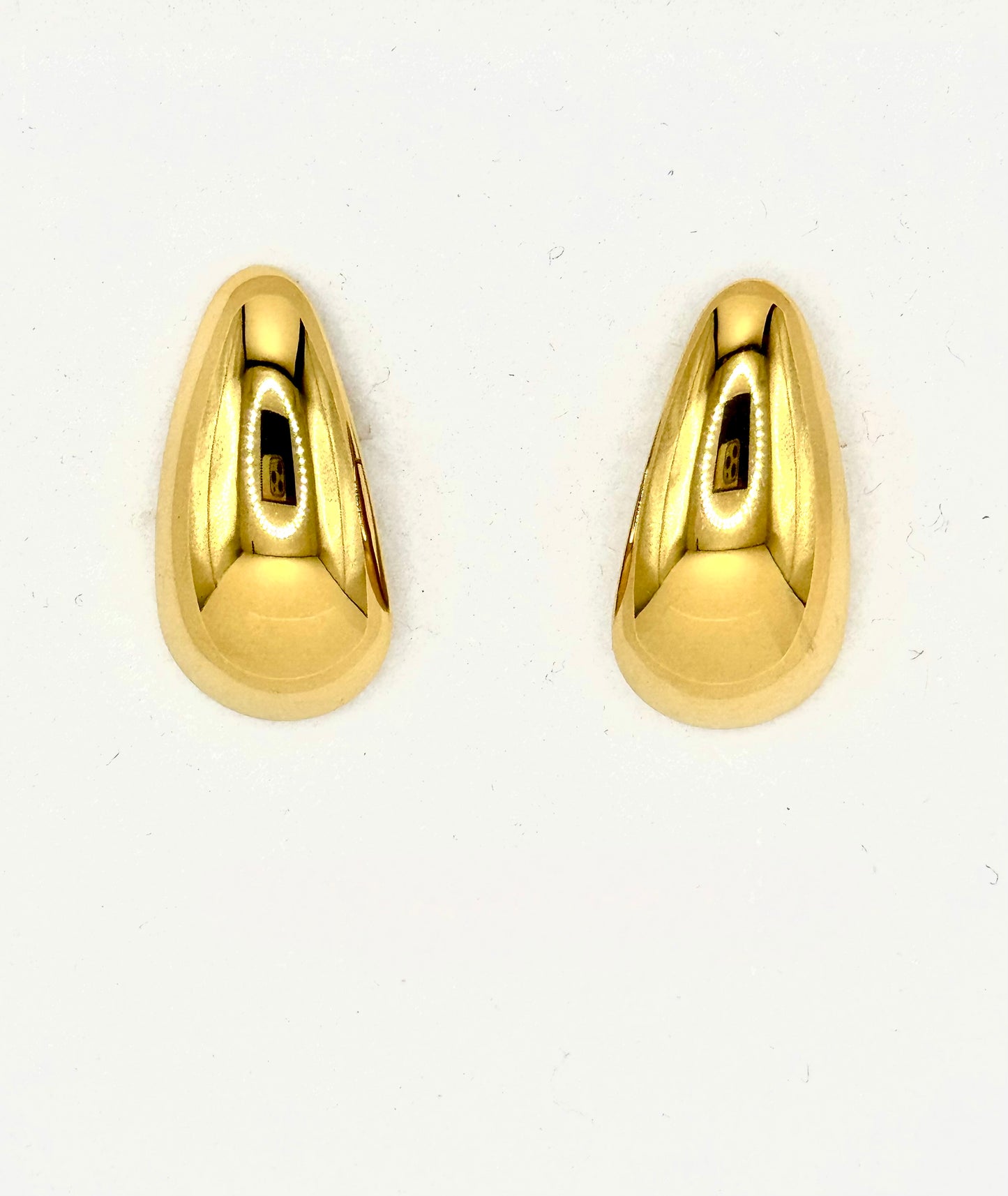 Gold Steel Hollow Half Drop Earring