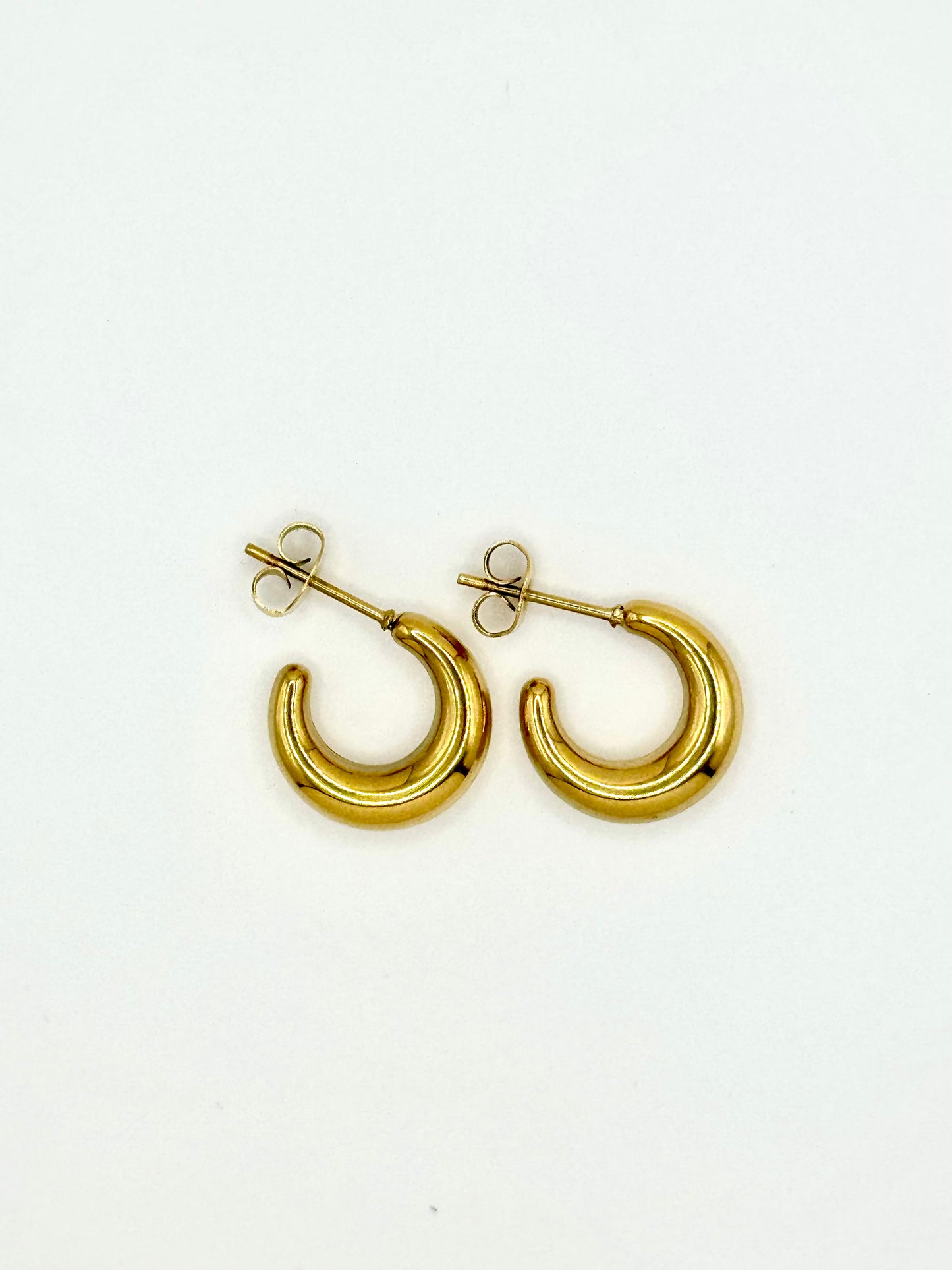 Luna Bombacha Earring 15mm Gold Steel