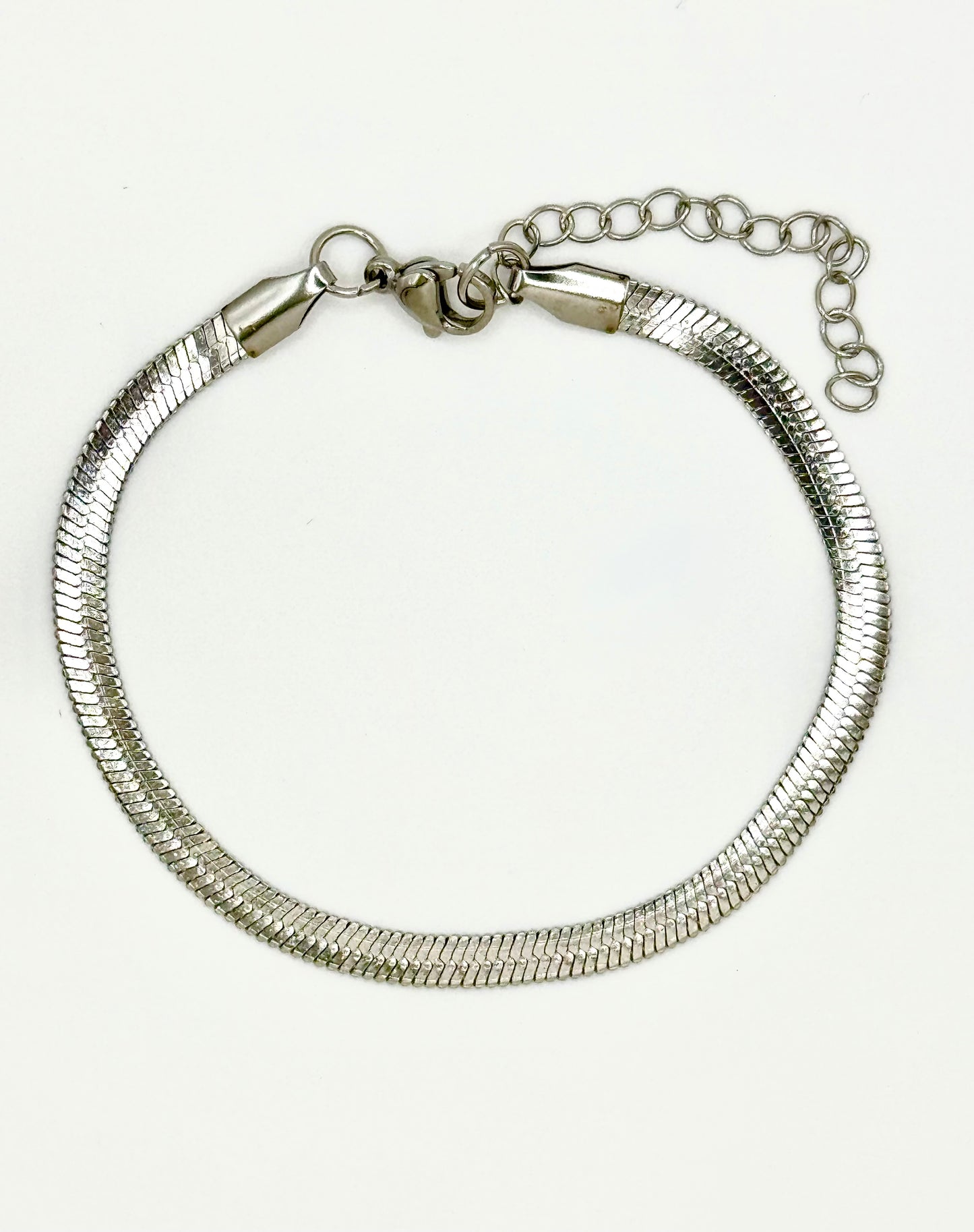 Snake Bracelet 3 and 4mm SILVER Steel (4mm)