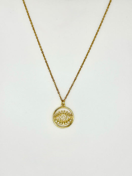 Pendant with gold plated chain and eyelet